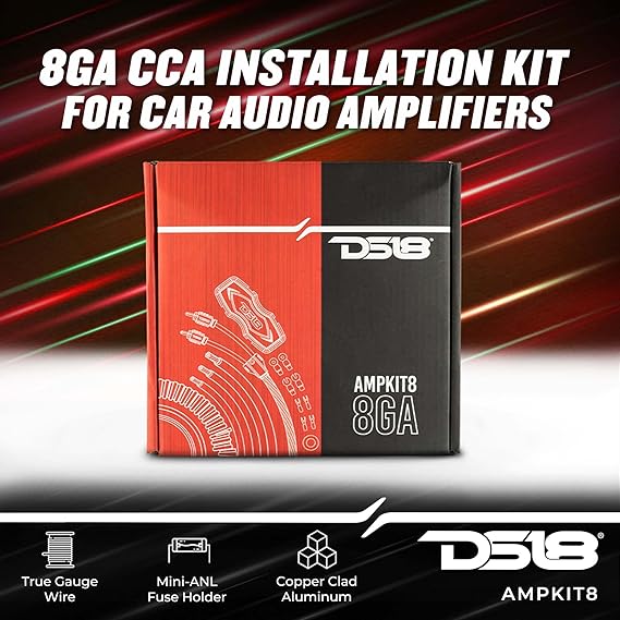 TIMPANO - Cable Kit - 8 Gauge 1000 Watts CCA Amp Kit - Red
