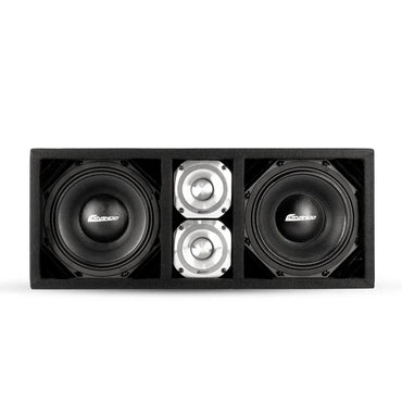 KTPONV2-208BLACK / DUAL 8" BLACK LOADED PORTED BOX + 2 TWEETER