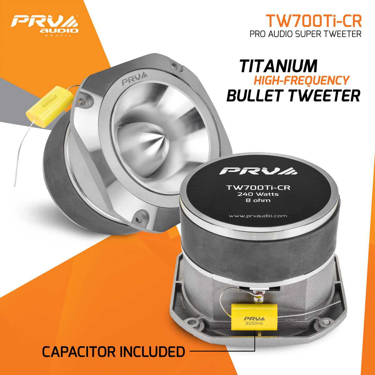 TW700Ti-CR | Super Tweeter, 4" Titanium 8 Ohm Chrome