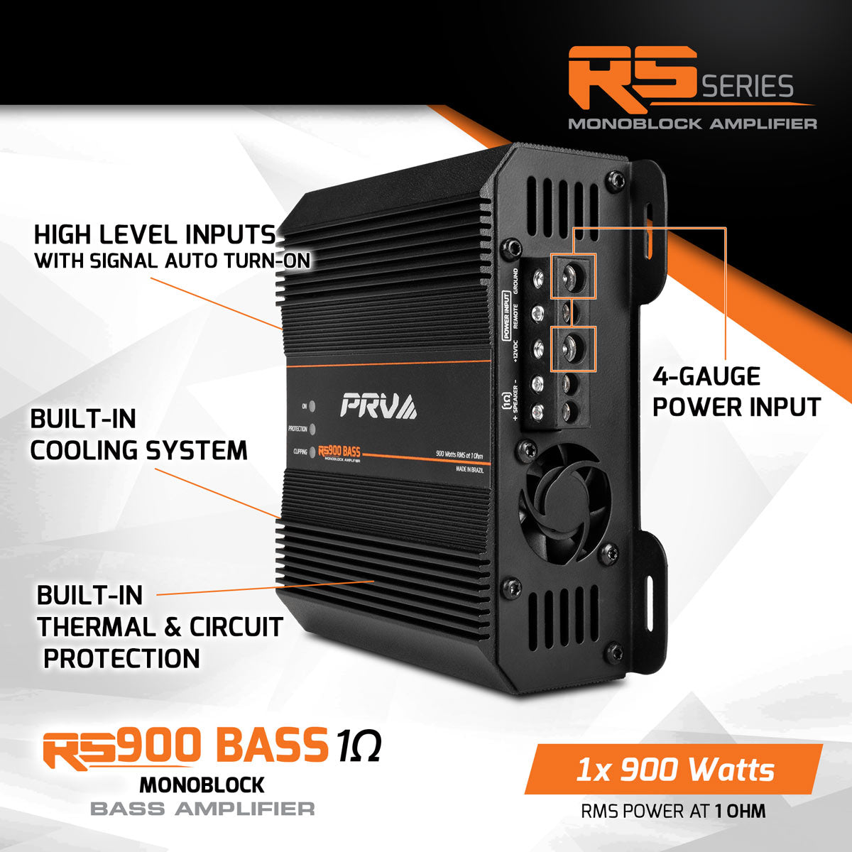 RS900 BASS 1 Ohm - 1 Channel Monoblock Amplifier