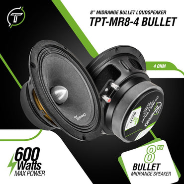 TPT-MR8-4 BULLET PRV 8″ Pro Mid Range Bullet Loudspeaker
