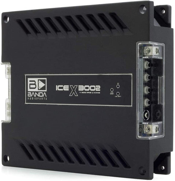 Banda Ice X 3002-1 Channel 3000 Watts RMS 2 Ohm Car Amplifier
