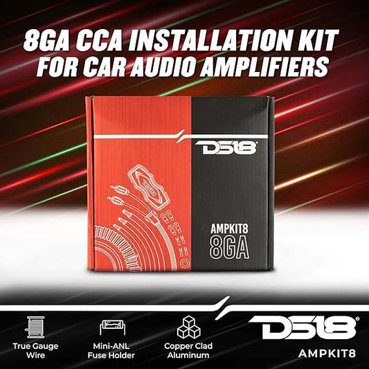 TIMPANO - Cable Kit - 8 Gauge 1000 Watts CCA Amp  Kit - Red