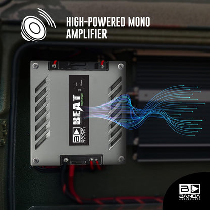 Banda 1-Channel Vehicle Audio Amplifier - 3000 Watts High-Powered Mono Bass Amplifier w/Subsonic Filter and Low Pass Filter Stable at 2 ohms