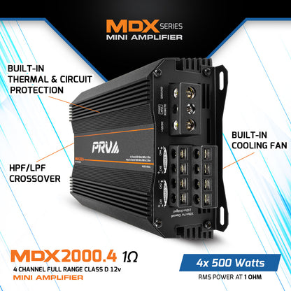 MDX2000.4 1 Ohm Mini 4 Channel Full Range Amplifier