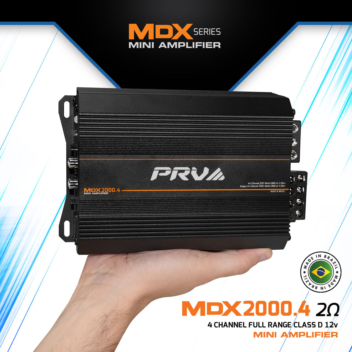 MDX2000.4 2 Ohm Mini 4 Channel Full Range Amplifier