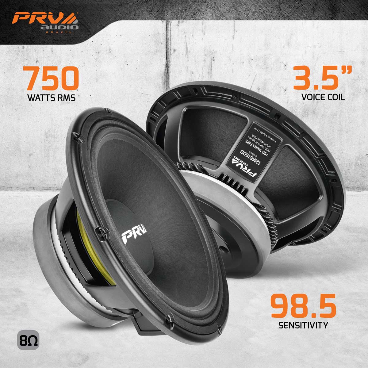 PRV AUDIO 12MB1500 12" Mid Bass 8 ohms