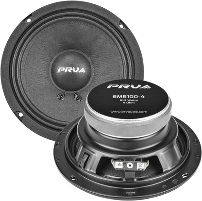 PRV AUDIO 6.5 Inch Car Speakers 200 Watts 4 Ohm 6MB100-4 (PAIR)