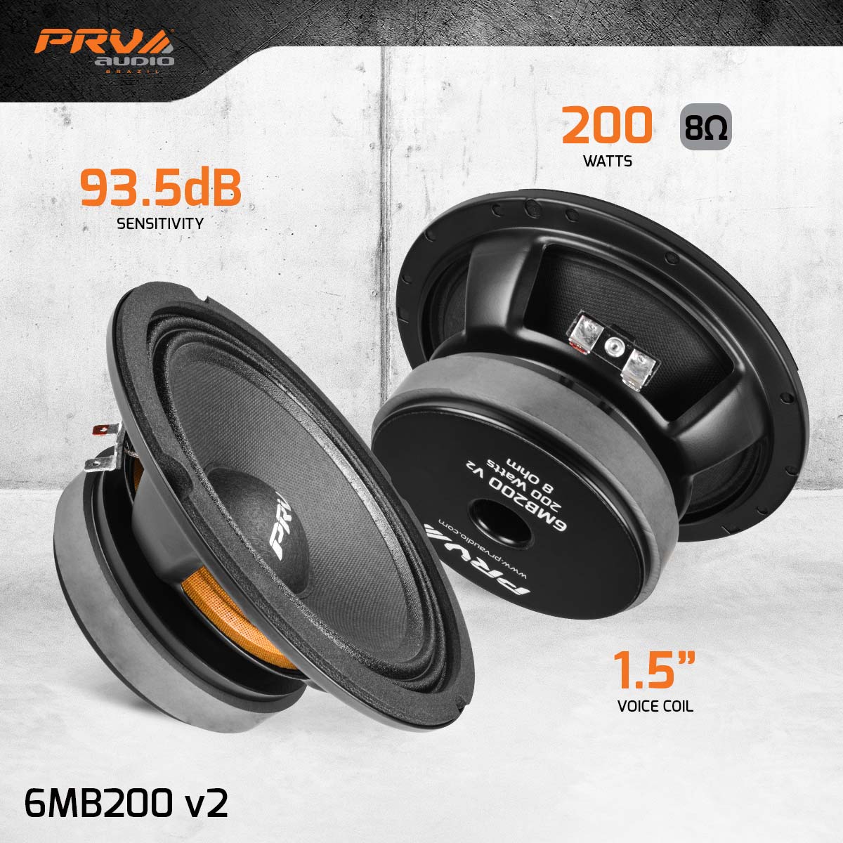 PRV AUDIO 6.5 Inch Midbass Speaker 6MB200 v2 8 Ohm