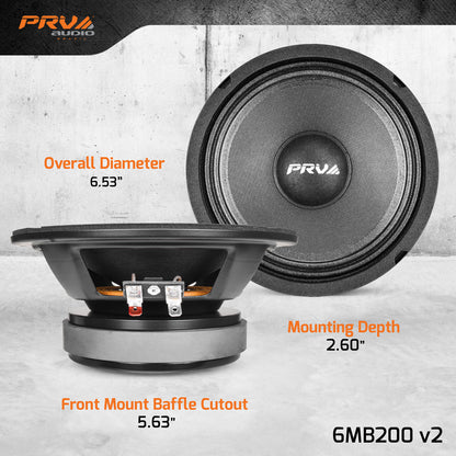 PRV AUDIO 6.5 Inch Midbass Speaker 6MB200 v2 8 Ohm