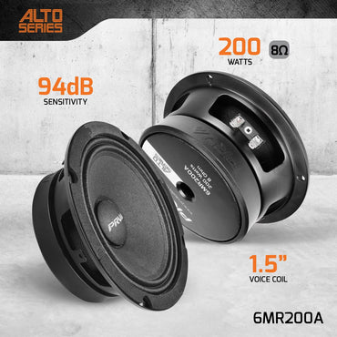 PRV Audio 6.5 Midrange Speaker 6MR200A 200 Watts / 8 Ohm PRO Audio Loudspeaker