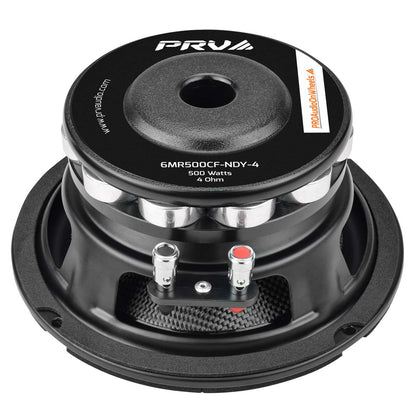 PRV AUDIO Carbon Fiber 6.5" Midrange Speaker 500 Watts 4 Ohm Neodymium 6MR500CF-NDY-4