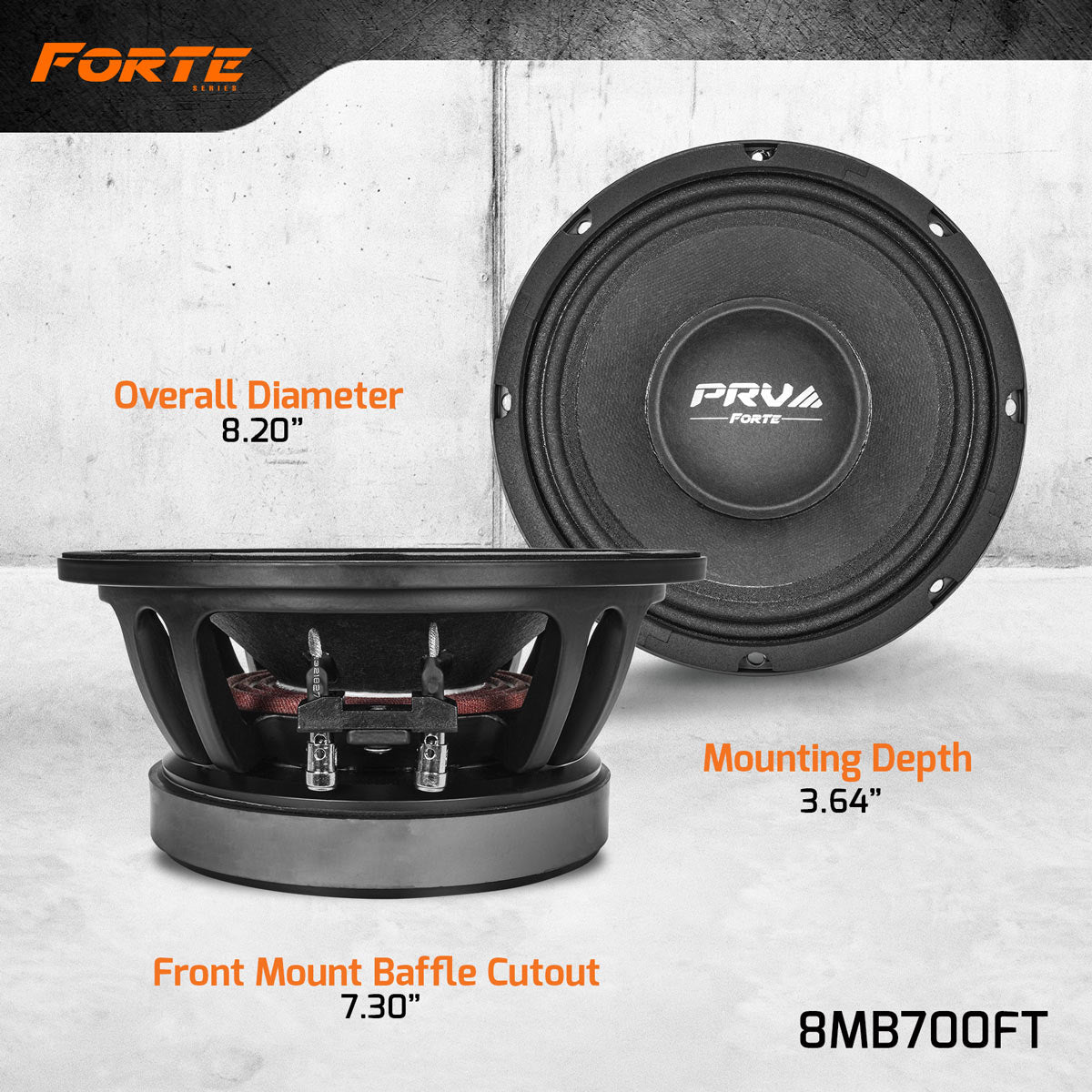 PRV 8″ Midbass Speaker 8MB700FT 700 Watts / 8 Ohm High Power PRO Audio Low Frequency Loudspeaker