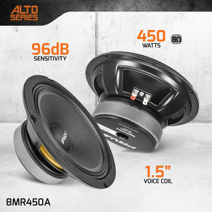 PRV AUDIO 8MR450A 8 Inch Midrange Speaker, 8 Ohms, 450 Watts