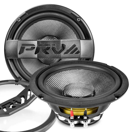 PRV AUDIO Carbon Fiber 8" Midrange Speaker 500 Watts 4 Ohm Neodymium 8MR500CF-NDY-4 Water Resistant Pro