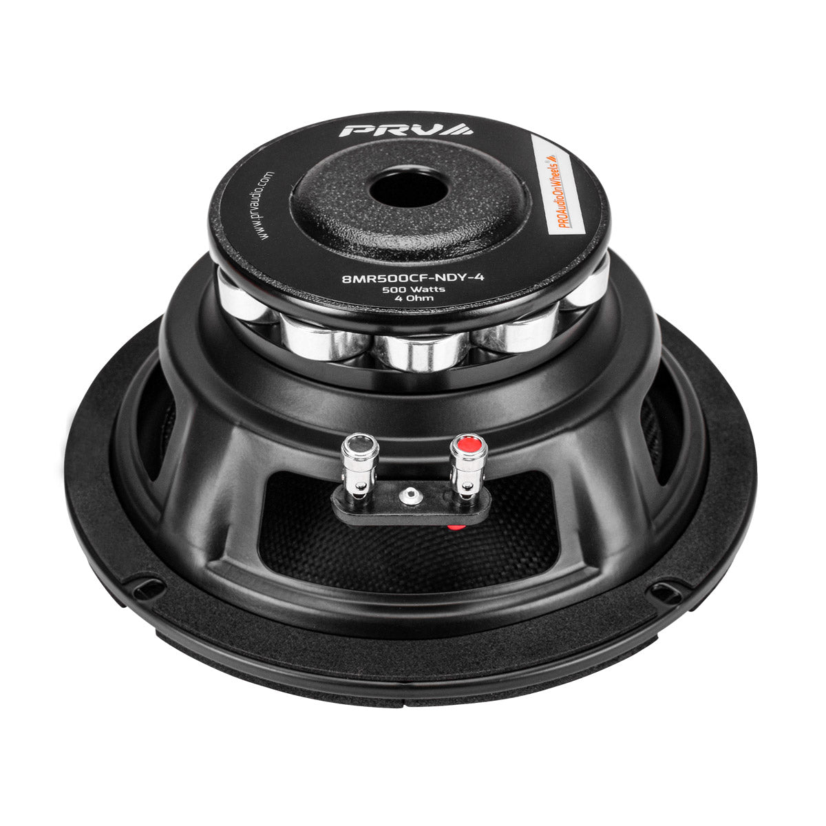 PRV AUDIO Carbon Fiber 8" Midrange Speaker 500 Watts 4 Ohm Neodymium 8MR500CF-NDY-4 Water Resistant Pro