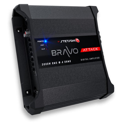 Stetsom BRAVO ATTACK 3000 4 Ohms Mono Car Amplifier, 3000.1 3K Watts RMS