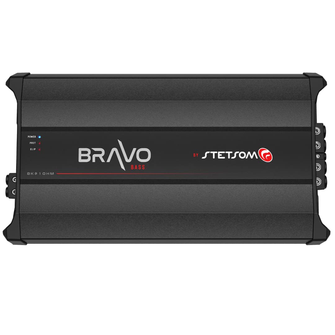 Stetsom Bravo BASS 8000 1 Ohm Mono Subwoofer Car Audio Amplifier, 8000.1 8K Watts RMS