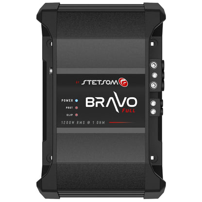 Stetsom Bravo Full 1200 1 Ohm Mono Car Amplifier, 1200.1 1.2K Watts RMS