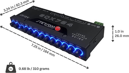 Stetsom EQX764 Graphic Equalizer 7 Band Equalization Modern Blue LED