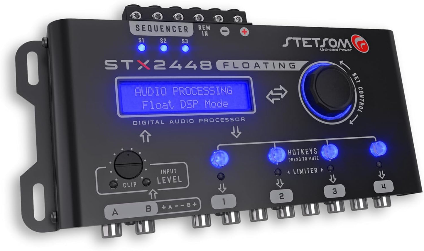 Stetsom STX2448 FLOATING Full Professional DSP Digital Signal Processor PRO, Crossover & Equalizer, Remote Sequencer 2.4