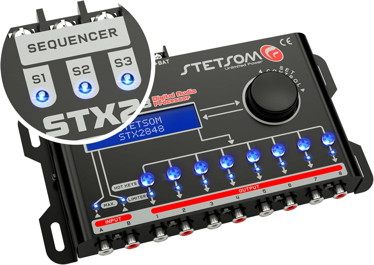 Stetsom STX 2848 DSP Crossover & Equalizer 8 Channel Full Digital Signal Processor (Sequencer) 2.8