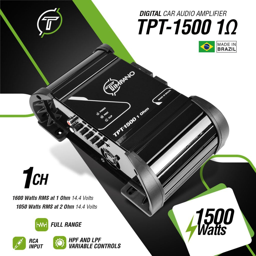 Timpano 1500 Watts Car Audio Amplifier Fullrange TPT-1500 2 Ohm