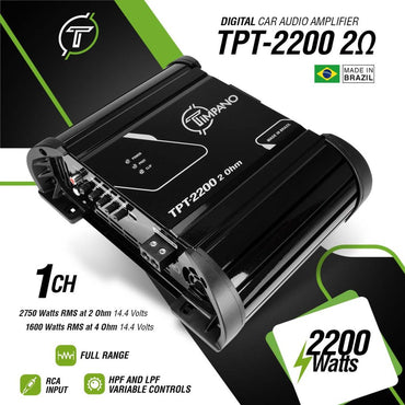 Timpano 2200 Watts Car Audio Amplifier Fullrange TPT-2200 2 Ohm