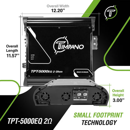 Timpano 5000 Watts Car Audio Amplifier Fullrange TPT-5000EQ 2 Ohm