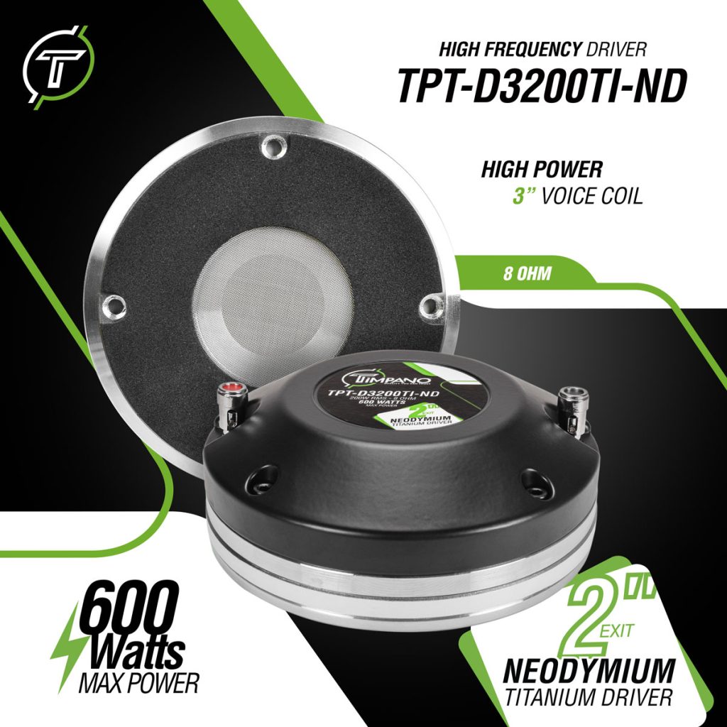 TIMPANO TPT-D3200TI-ND 2″ Exit Neodymium Titanium Compression Driver