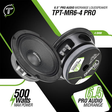 TPT-MR6-4 PRO 6.5” Shallow Slim Midrange PRO Audio Speaker 4 Ohm