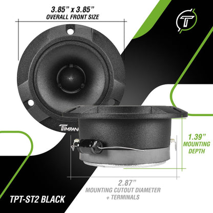 Timpano TPT-ST2 Black Slim Super Tweeter, 600 Watts 4 Ohm