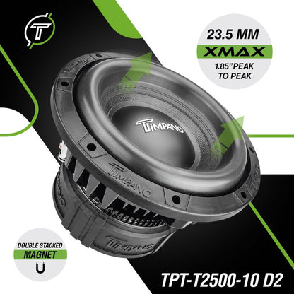 TPT-T2500-10 D2 Timpano 10″ Subwoofer 2000 Watts