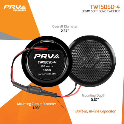 TW150SD-4 (PAIR) PRV 32MM SILK DOME TWEETERS