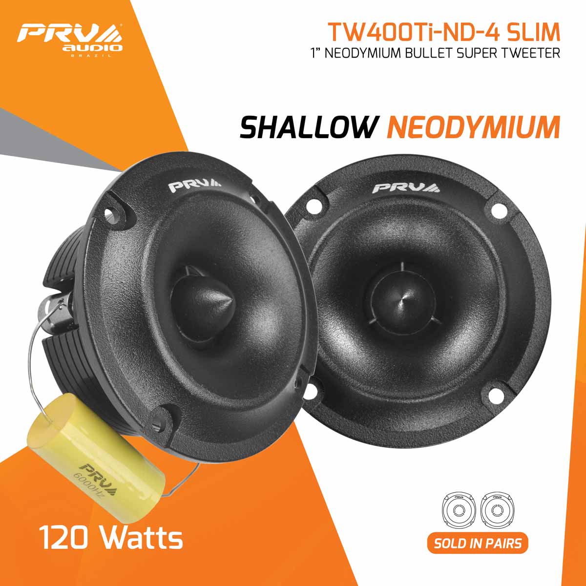 PRV TW400Ti-Nd-4 SLIM (PAIR) Tweeter